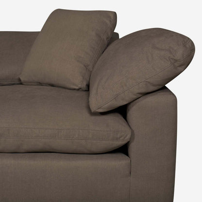 Eclipse Modular 5-Piece Linen-Look Fabric Sectional with Reversible Feather Down Cushions - Slate Grey | Canapé sectionnel modulaire Eclipse 5 pièces en tissu d’apparence lin avec coussins réversibles en duvet et plumes - gris ardoise