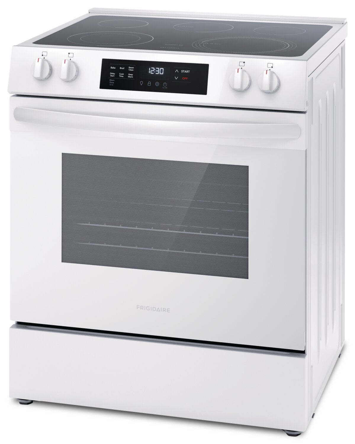 Cuisinière électrique Frigidaire de 5,3 pi³ avec élément EvenTemp™ et surface de cuisson à 5 éléments - Blanc - FCFE… | Frigidaire 5,3 Cu. Fort. Cuisinière électrique avec élément EvenTemp™ et table de cuisson à cinq éléments - Blanc - FCFE…