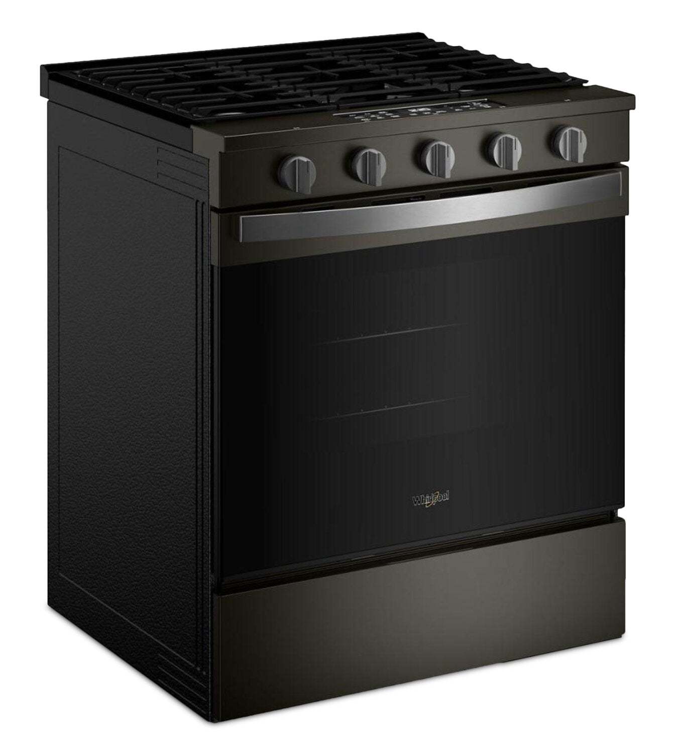 Cuisinière à gaz Whirlpool de 30 po et de 5 pi³ avec cuisson à air - noir sur acier inoxydable - WSGS5030SV | Tourbillon 30 5 Cu. Fort. Cuisinière à gaz avec cuisson à l'air - Noir sur acier inoxydable - WSGS5030SV