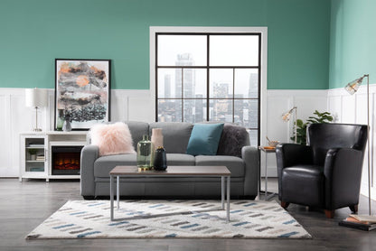 Zello 29.92 Chaise d'appoint en similicuir avec pieds en bois - Noir | Fauteuil d'appoint Zello de 29,92 po en similicuir avec pattes en bois - noir