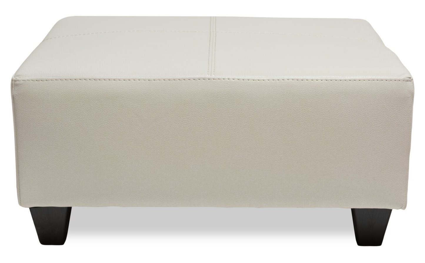 Fabriqué au Canada Pouf Addison 37 en similicuir - Beige | Pouf Addison de 37 po fabriqué au Canada d'apparence cuir - beige