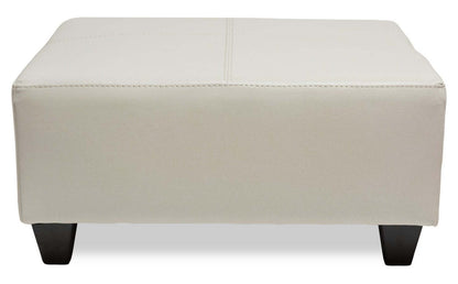 Fabriqué au Canada Pouf Addison 37 en similicuir - Beige | Pouf Addison de 37 po fabriqué au Canada d'apparence cuir - beige