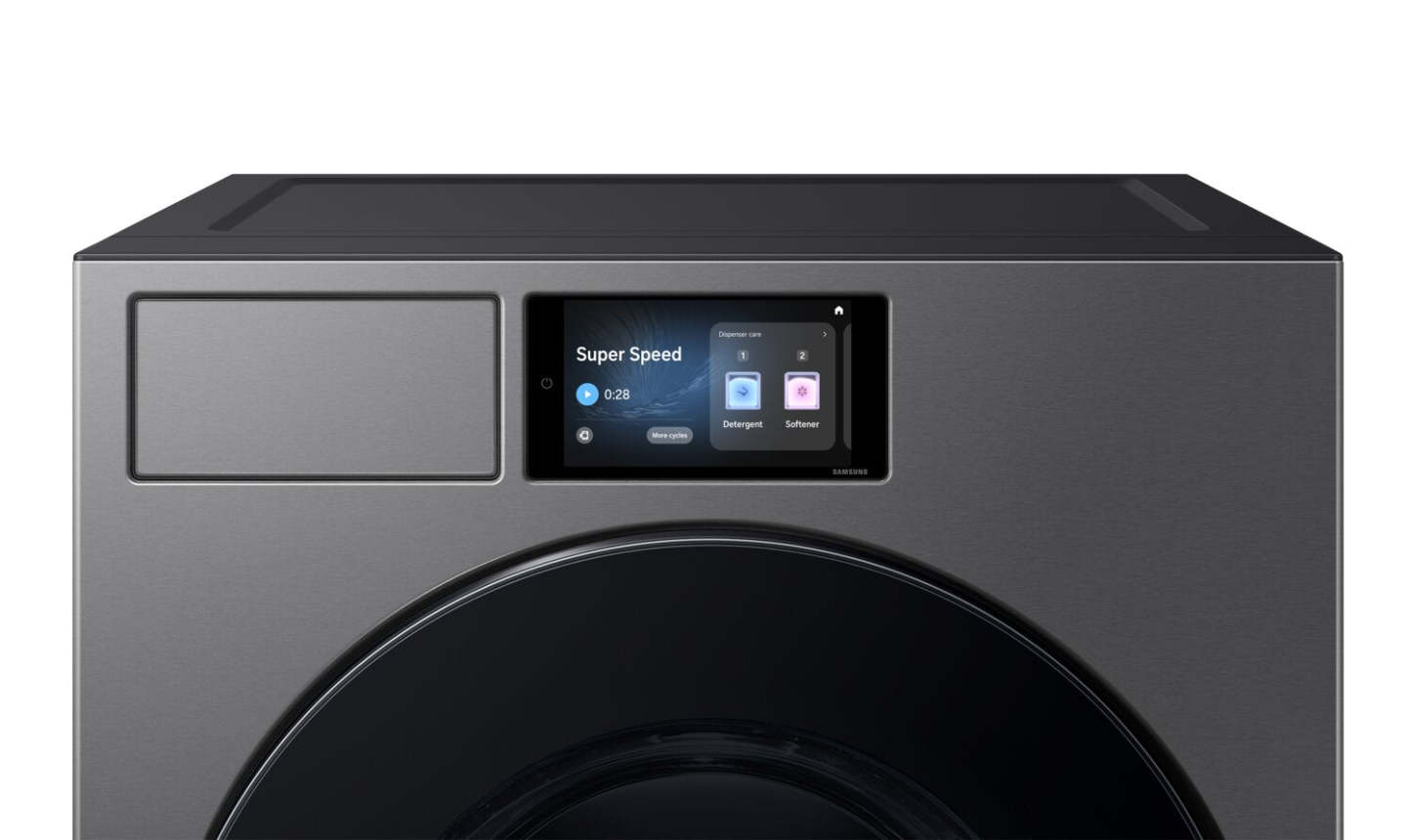 Samsung Bespoke 6.1 Cu. Ft. Laveuse à chargement frontal avec détection de tissu par IA – Acier foncé - WF90F53ADSA5 | Laveuse Bespoke de Samsung  à chargement frontal de 6,1 pi3 avec détecteur de tissu par IA - acier foncé - WF90F53ADSA5