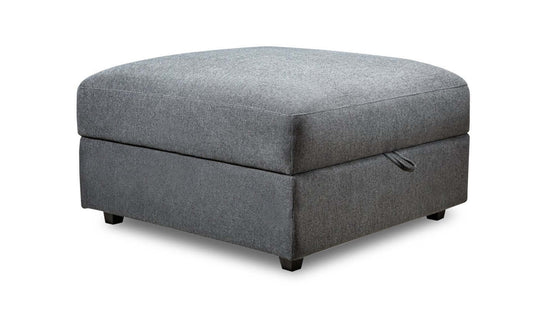 Scott Living Evolve Modular 39.5 Linen-Look Fabric Storage Ottoman with Feather Down Cushion - Charcoal Grey | Pouf de rangement modulaire Evolve de Scott Living de 39,5 po en tissu d’apparence lin avec coussin en duvet et plumes - gris anthracite