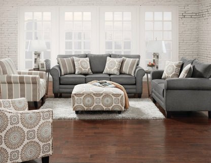 Fabriqué au Canada Pouf en tissu Tula 38 - Crépuscule multicolore | Pouf Tula de 38 po fabriqué au Canada en tissu - crépuscule multicolore