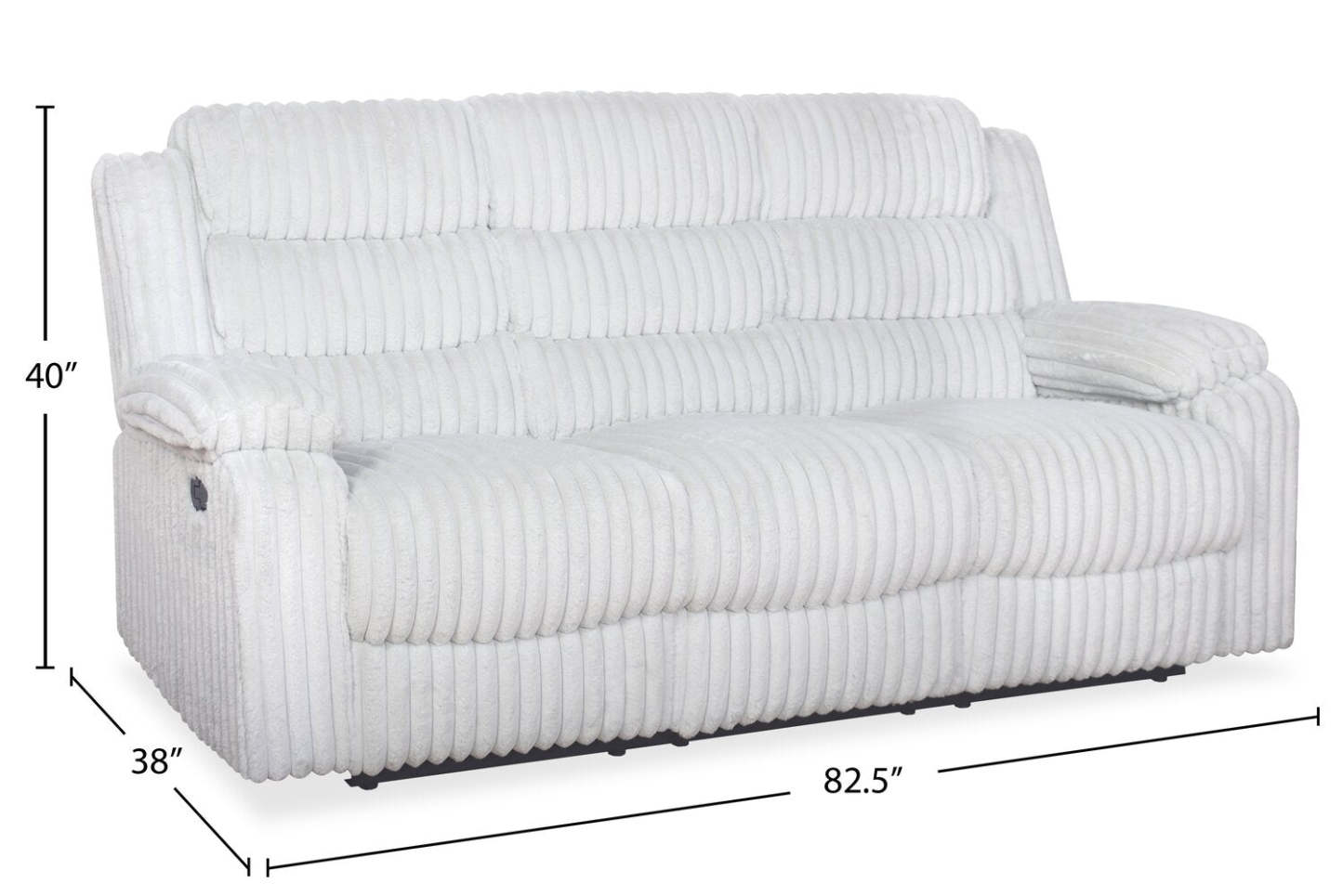 Bryson 82.5 Faux Fur Fabric Reclining Sofa - Mist Grey | Canapé inclinable Bryson de 82,5 po en tissu de fausse fourrure - gris brume