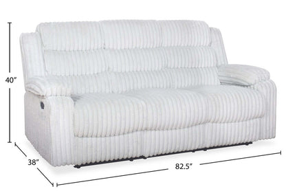 Bryson 82.5 Faux Fur Fabric Reclining Sofa - Mist Grey | Canapé inclinable Bryson de 82,5 po en tissu de fausse fourrure - gris brume