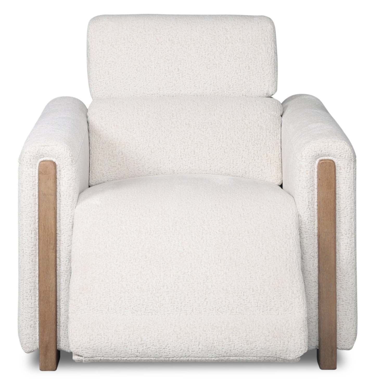 Sable 38 Chenille Fabric Power Reclining Chair with Power Headrest and USB Port - Alabaster White | Fauteuil à inclinaison électrique Sable de 38 po en tissu de chenille avec appuie-tête électrique et port USB - blanc albâtre