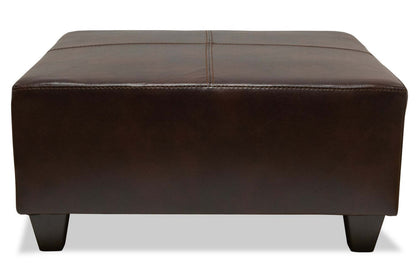 Fabriqué au Canada Pouf Addison 37 en similicuir - Brun | Pouf Addison de 37 po fabriqué au Canada d'apparence cuir - brun