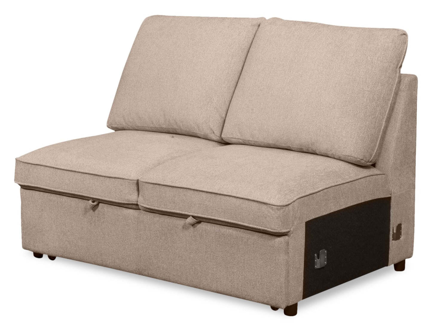 Scott Living Haven 3-Piece Right-Facing Chenille Fabric Cuddler Sleeper Sectional with Storage - Taupe | Canapé-lit sectionnel enveloppant de droite Haven de Scott Living 3 pièces en tissu de chenille avec rangement - taupe