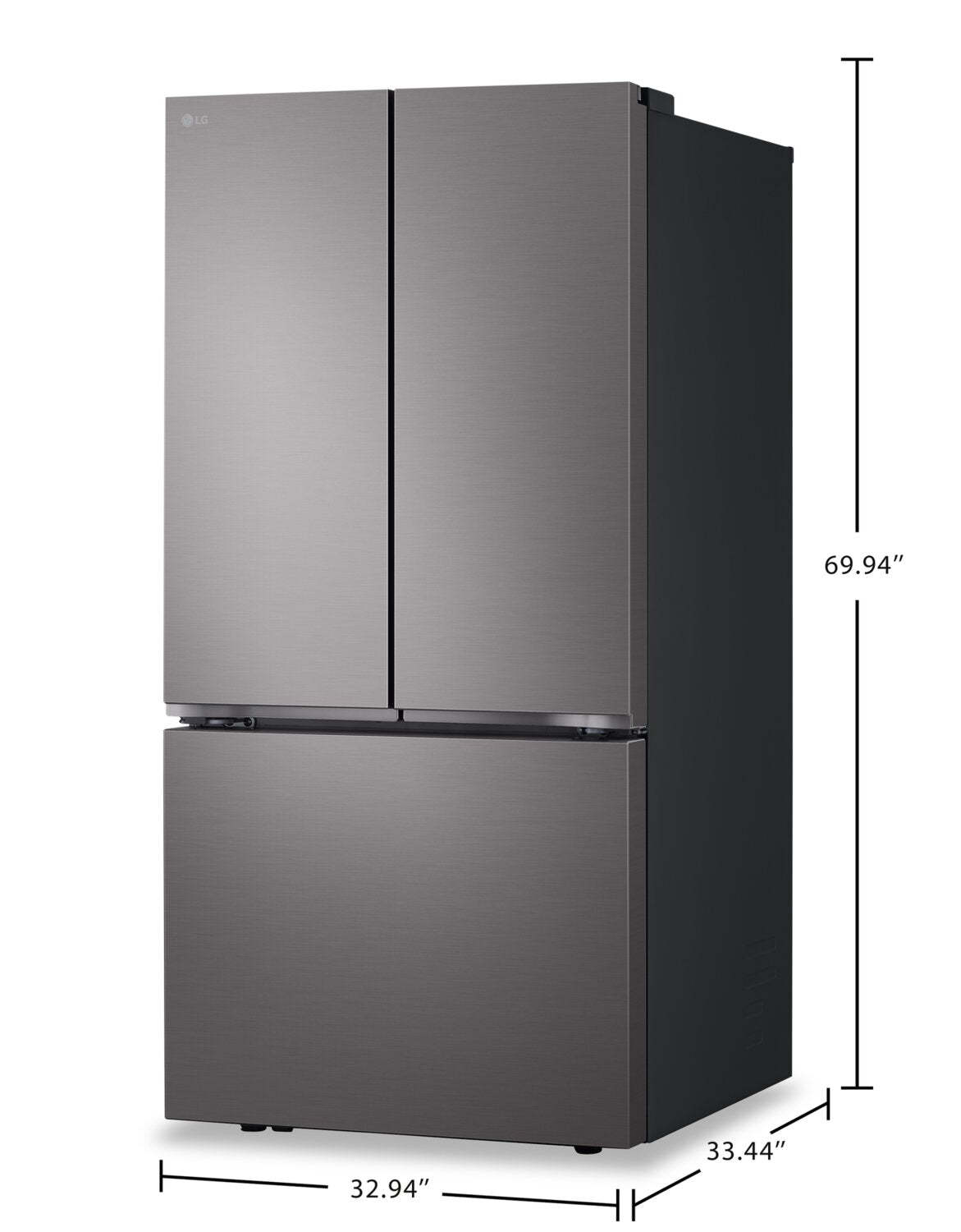 LG 25 pi³ Réfrigérateur intelligent à portes françaises avec machine à glaçons - acier inoxydable noir - LF25S6200D | Réfrigérateur intelligent LG de 25 pi³ à portes françaises avec machine à glaçons - acier inoxydable noir - LF25S6200D | LF25S62D