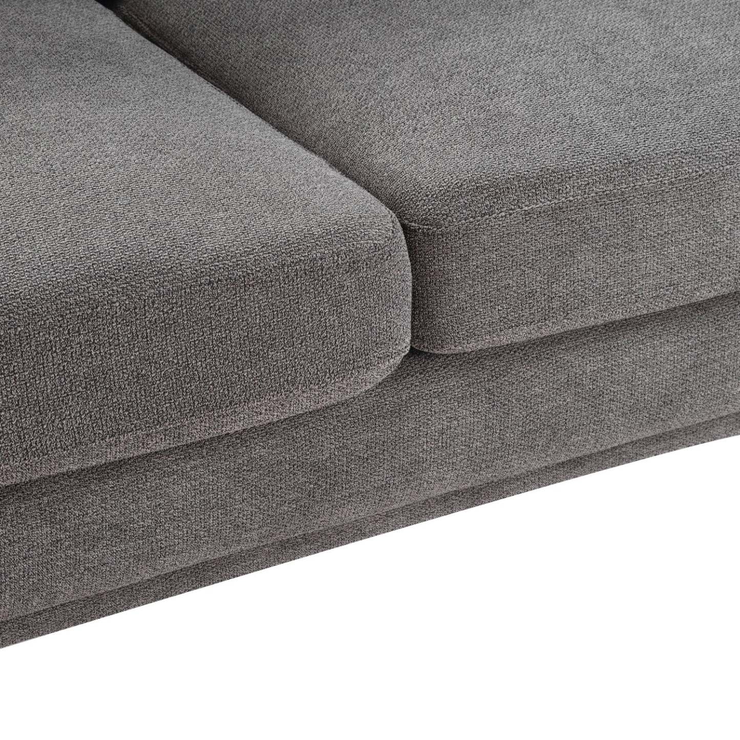 Causeuse en tissu Cosmo 57 avec coussins de dossier capitonnés - Charbon | Causeuse Cosmo de 57 po en tissu avec coussins de dossier capitonnés - anthracite