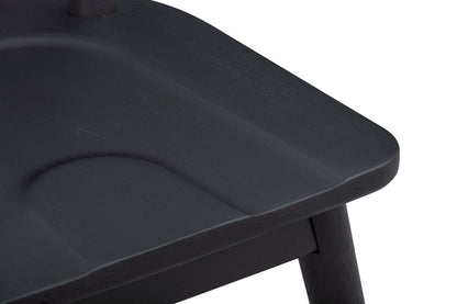 Kort &amp; Co. Chaise de salle à manger Sol avec dossier en échelle incurvé - Noir | Chaise de salle à manger Sol de Kort &amp; Co. avec dossier en échelle courbé - noire