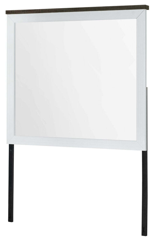 Miroir de commode de chambre Zoey – Bicolore blanc et marron | Miroir de commode de chambre à coucher Zoey - deux teintes, blanc et brun