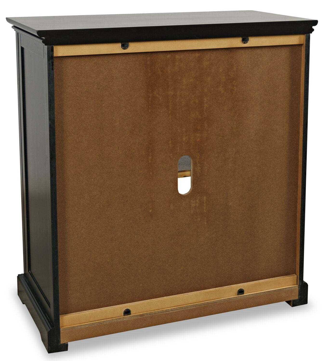 Twyla 33 Armoire d'appoint en bois massif avec portes cintrées - Noir|Armoire décorative Twyla en bois massif avec portes arquées - noire