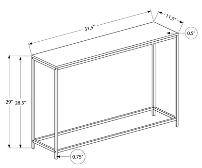 Alma 31.5 Modern Sofa Table - White with Black Metal Frame|Table de salon moderne Alma de 31,5 po - blanche avec armature en métal noir