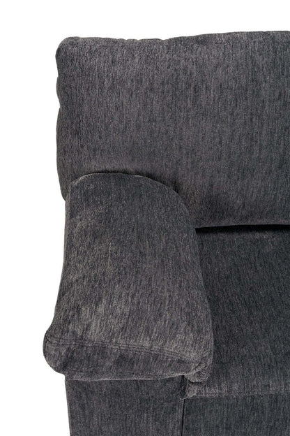 Canapé sectionnel de droite Morgan 2 pièces fabriqué au Canada en tissu de chenille avec coussins décoratifs - gris