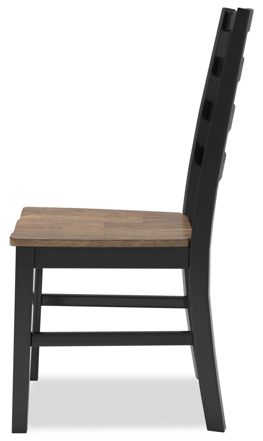 Chaise de salle à manger Raven, dossier échelle - bicolore noir et marron | Chaise de salle à manger Raven à dossier en échelle - deux teintes, noir et brun