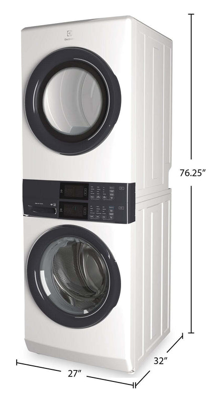 Tour de buanderie Laundry TowerMC Electrolux à chargement frontal de 5,1/8,0 pi³ - blanc - ELTE730CAW | Electrolux 5.1/8.0 Cu. Ft. Front-Load Laundry Tower - White…