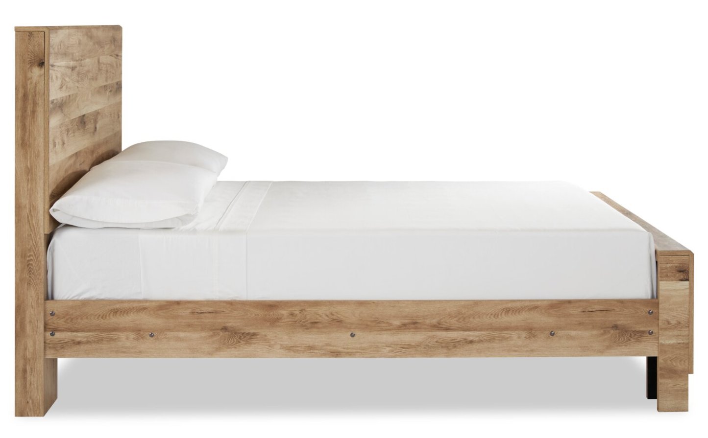 Lit à panneaux Derekson avec tête de lit et cadre, Naturel - Pleine grandeur | Lit à panneaux Derekson avec tête de lit et cadre de lit, naturel - format lit double