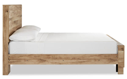 Lit à panneaux Derekson avec tête de lit et cadre, Naturel - Pleine grandeur | Lit à panneaux Derekson avec tête de lit et cadre de lit, naturel - format lit double