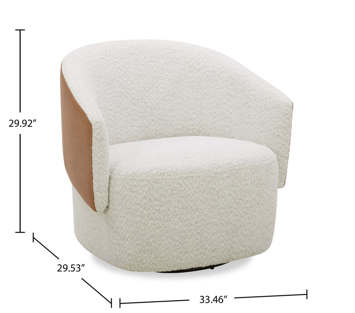 Fauteuil d'appoint pivotant Soho - neige azalée et brun clair Dakota