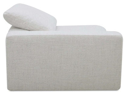 Fauteuil de gauche à inclinaison électrique modulaire Sky de 45,75 po en tissu avec coussins en duvet et plumes - blé Nathan