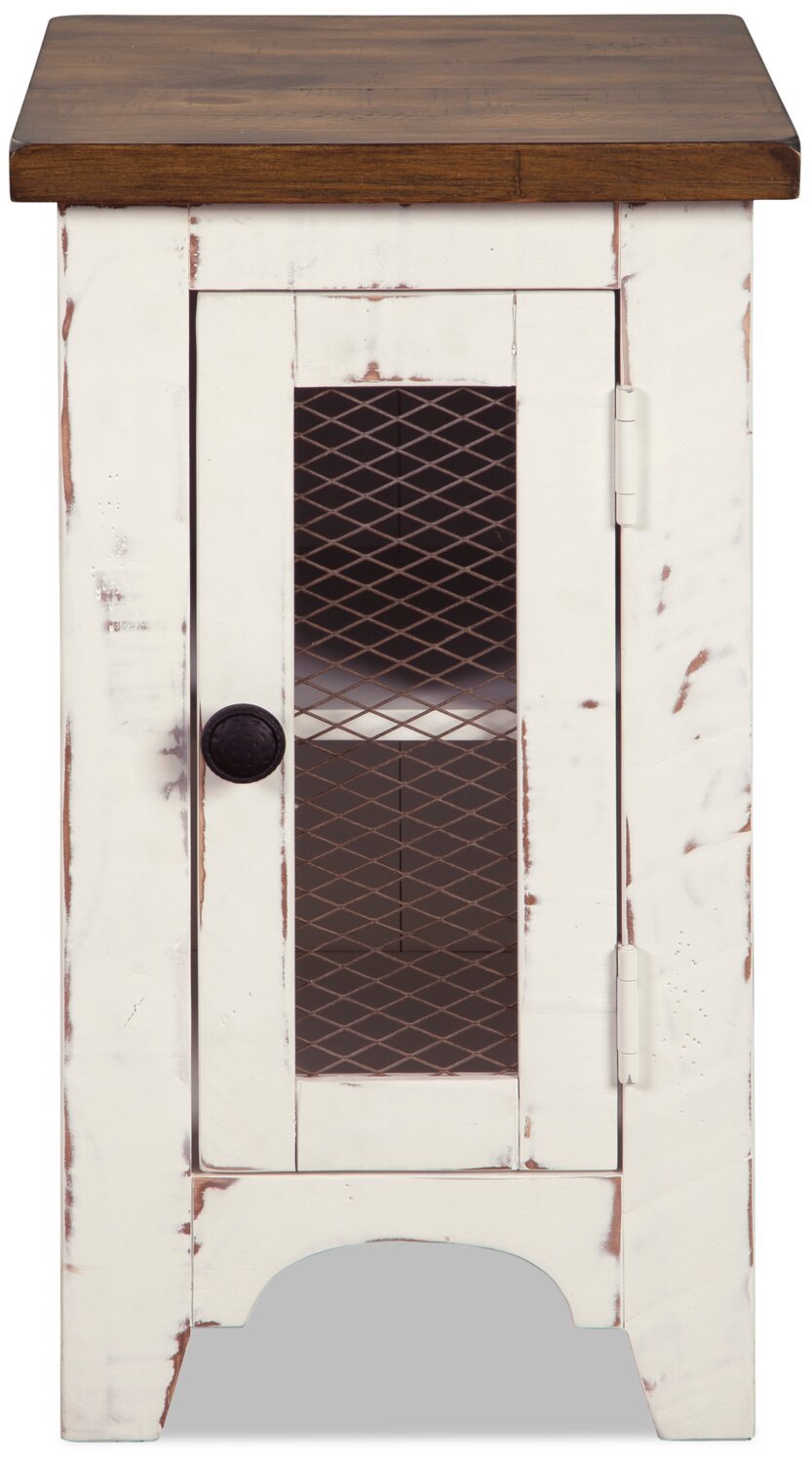 Benjy 14 Rustic Chairside Table with Storage - Two Tone Wood|Table de fauteuil rustique Benjy de 14 po avec rangement - bois deux teintes