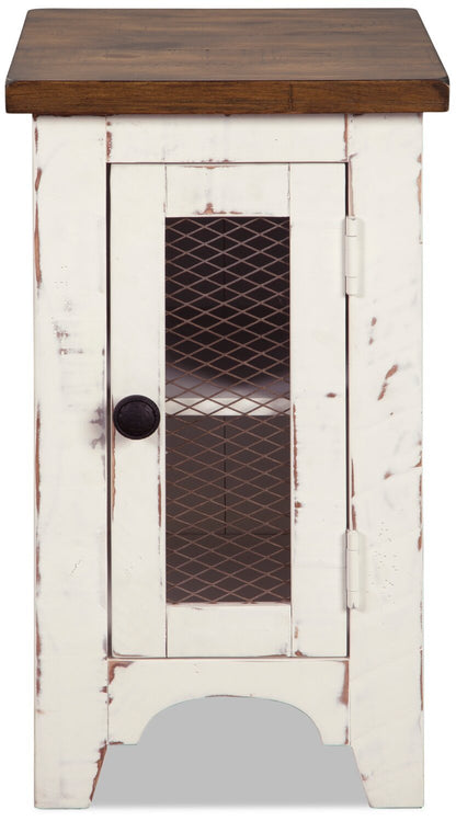 Benjy 14 Rustic Chairside Table with Storage - Two Tone Wood|Table de fauteuil rustique Benjy de 14 po avec rangement - bois deux teintes