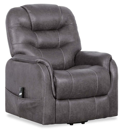 Fauteuil inclinable à relevage électrique Landon 34 en microfibre - Gris | Fauteuil inclinable électrique Landon de 34 po en microfibre - gris