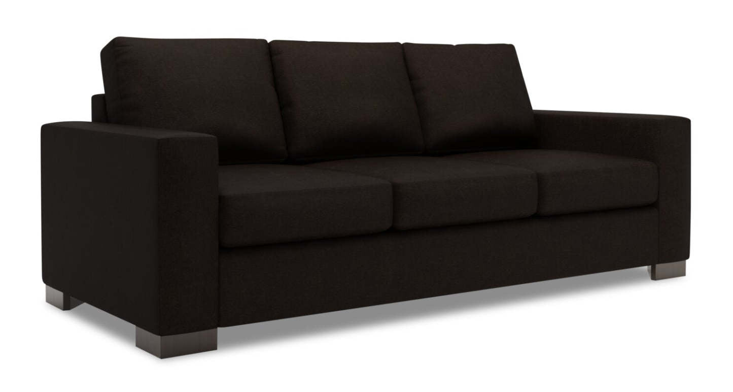 Fabriqué au Canada Canapé Personnalisable Sofa Lab Track 85 Canapé-lit en Tissu de Chenille avec Accoudoirs en Piste - Brun Chocolat de Luxe | Canapé-lit Track de Sofa Lab de 85 po fabriqué au Canada en tissu de chenille - brun Chocolat de Luxe | TR603293