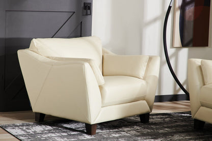 Chateau d'Ax Lusso 92 100% Genuine Leather Chair with Wood Legs - Smoke Grey | Sofa Lusso de Château d’Ax de 92 po en cuir véritable à 100 % avec pattes en bois - gris fumée