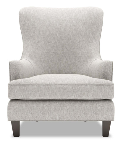 Fauteuil d’appoint à oreilles Sofa Lab personnalisable de 32 po en tissu de chenille - argenté Luxury Silver | WING2793
