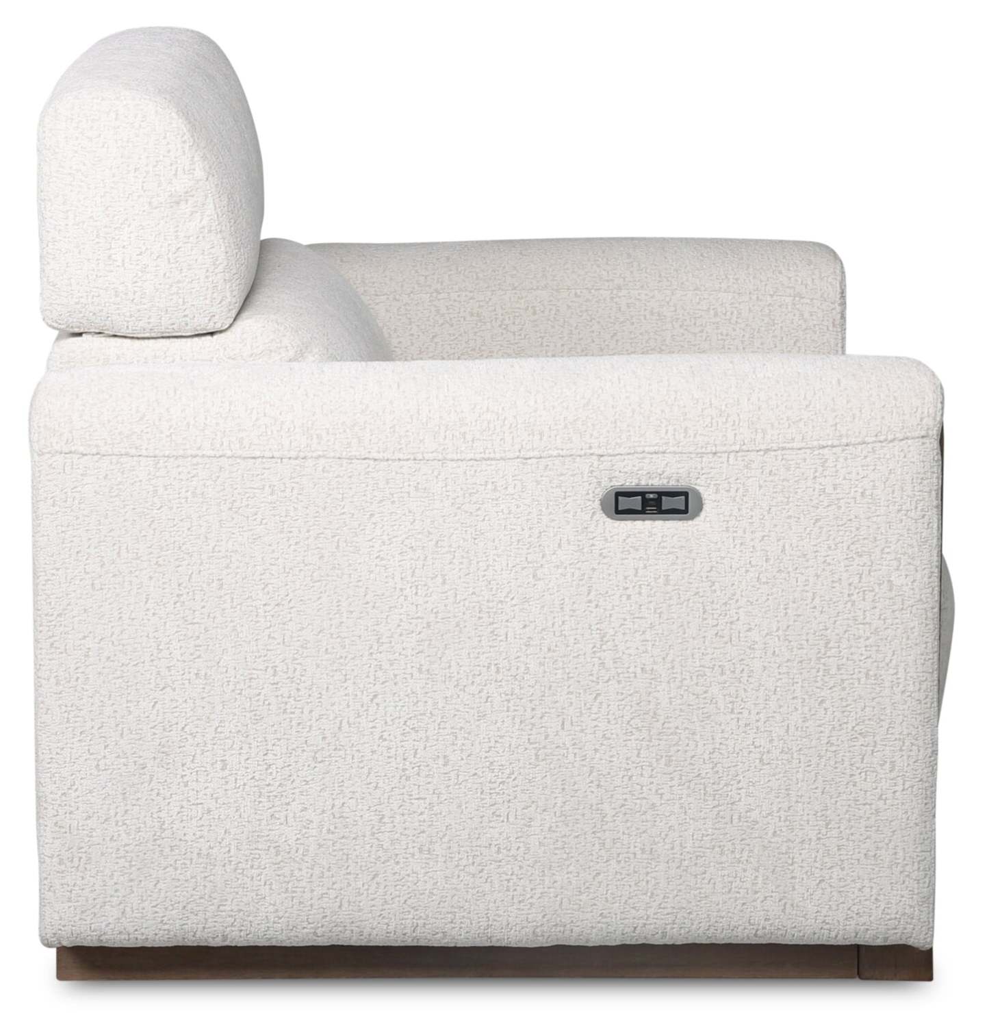 Sable 38 Chenille Fabric Power Reclining Chair with Power Headrest and USB Port - Alabaster White | Fauteuil à inclinaison électrique Sable de 38 po en tissu de chenille avec appuie-tête électrique et port USB - blanc albâtre