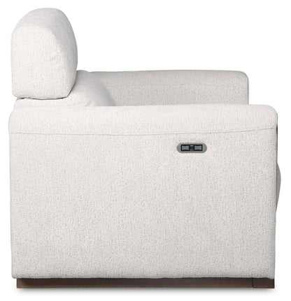 Sable 38 Chenille Fabric Power Reclining Chair with Power Headrest and USB Port - Alabaster White | Fauteuil à inclinaison électrique Sable de 38 po en tissu de chenille avec appuie-tête électrique et port USB - blanc albâtre