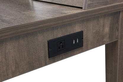 Bureau réversible Jude 55 avec 3 tiroirs et armoire- Noisette|Bureau réversible Jude de 55 po à 3 tiroirs avec armoire - noisette