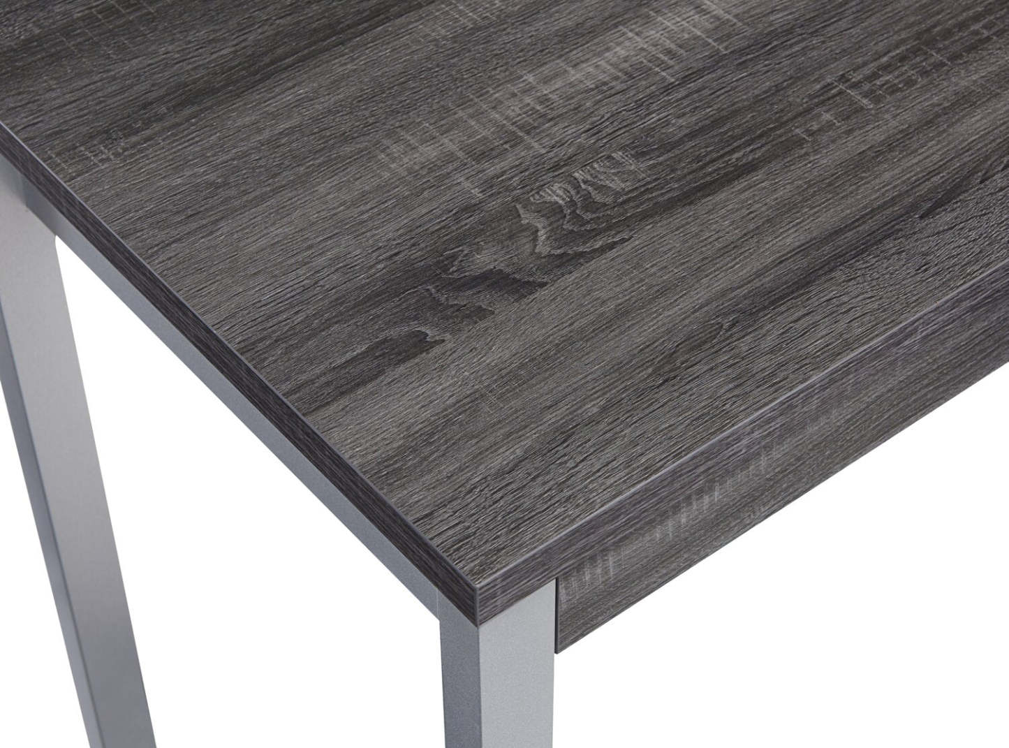 Bureau d'angle réversible Owen 55 avec 4 tiroirs et compartiments - Gris vieilli|Bureau en coin réversible Owen de 55 po à 4 tiroirs et compartiments - gris vieilli