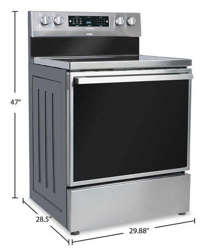 Cuisinière électrique Hisense de 5,8 pi³ avec friture à air et convection européenne - acier inoxydable - HBE3501C… | Hisense 5,8 Cu. Fort. Cuisinière électrique avec friture à air et convection européenne - Acier inoxydable - HBE3501C…