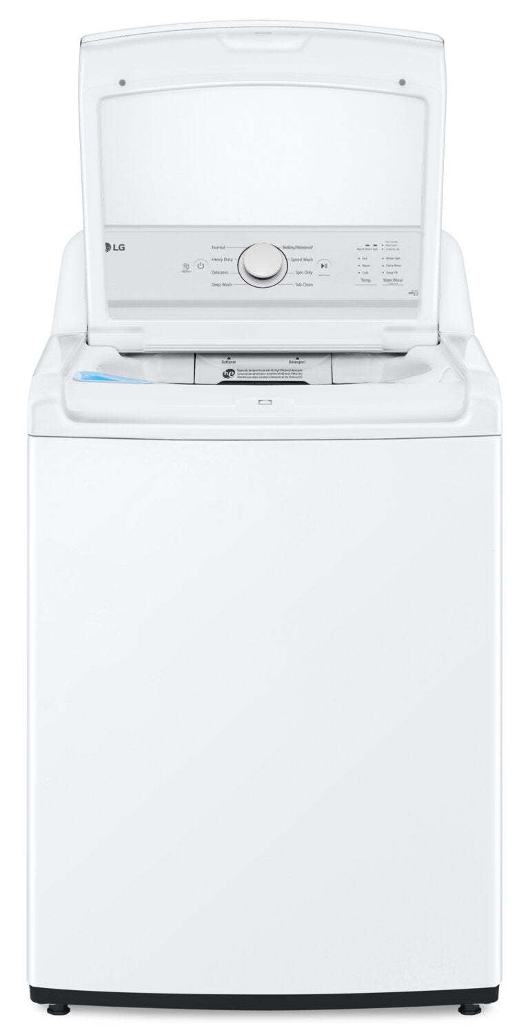 LG 4,8 Cu. Fort. Laveuse haute efficacité à chargement par le haut - Blanc - WT6105CW | Laveuse haute efficacité LG à chargement par le haut de 4,8 pi³ - blanche - WT6105CW