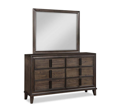 Commode à 6 tiroirs pour chambre à coucher Kane, 61 L x 38,3 H - Marron | Commode Kane de 61 po (L) x 38,3 po (H) à 6 tiroirs pour la chambre à coucher - brune