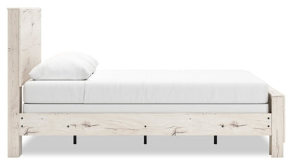 Lit à panneaux Derekson avec tête de lit et cadre, blanc rustique - Queen Size | Lit à panneaux Derekson avec tête de lit et cadre de lit, blanc rustique - format grand lit