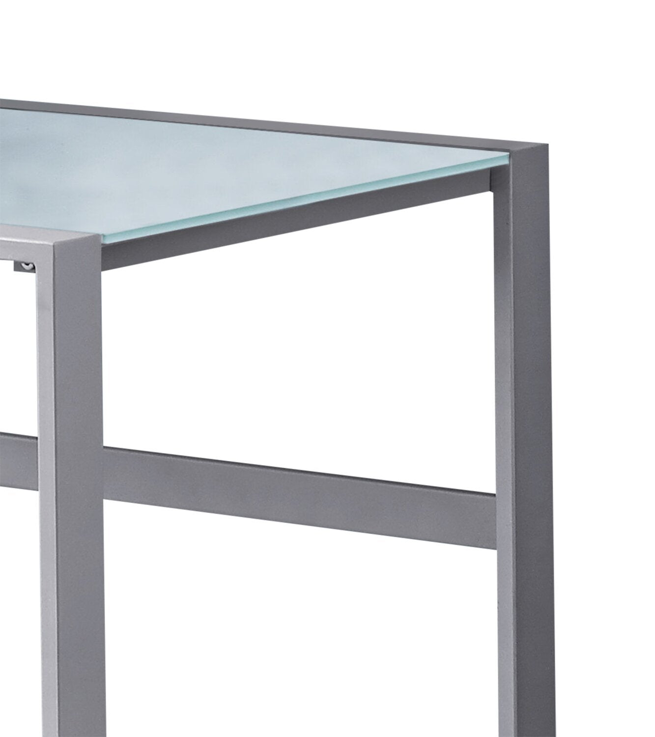 Bureau Kyle 48 Glass-Top Office Desk - Argent|Bureau Kyle de 48 po avec dessus en verre - argenté