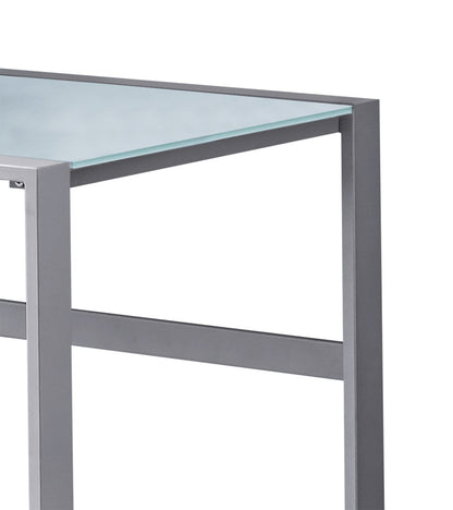 Bureau Kyle 48 Glass-Top Office Desk - Argent|Bureau Kyle de 48 po avec dessus en verre - argenté
