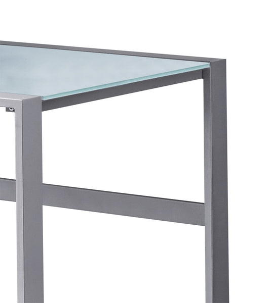 Bureau Kyle 48 Glass-Top Office Desk - Argent|Bureau Kyle de 48 po avec dessus en verre - argenté
