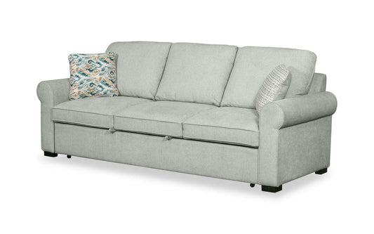Scott Living Haven 96 Sofa-lit en tissu de chenille avec pattes en bois - bleu écume de mer