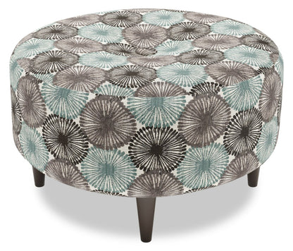 Fabriqué au Canada Sofa Lab personnalisable Pouf en tissu The Curve 31 - Spa multicolore | Pouf The Curve de Sofa Lab de 31 po fabriqué au Canada en tissu - Spa multicolore | CURV1157