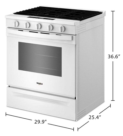 Cuisinière à gaz Whirlpool de 5 pi³ et de 30 po avec cuisson à air - blanche - WSGS5030SW