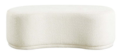 Maren 47.25 Banc courbé en tissu - Crème | Banc arrondi Maren de 47,25 po en tissu - crème