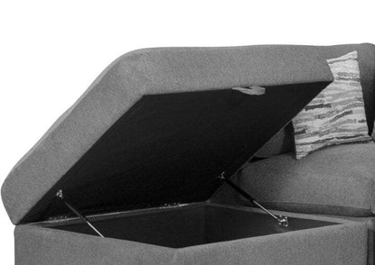 Scott Living Evolve Modular 6-Piece Linen-Look Fabric Sectional with Feather Down Cushions - Charcoal Grey | Canapé sectionnel modulaire Evolve de Scott Living 6 pièces en tissu d’apparence lin avec coussins en duvet et plumes - gris anthracite