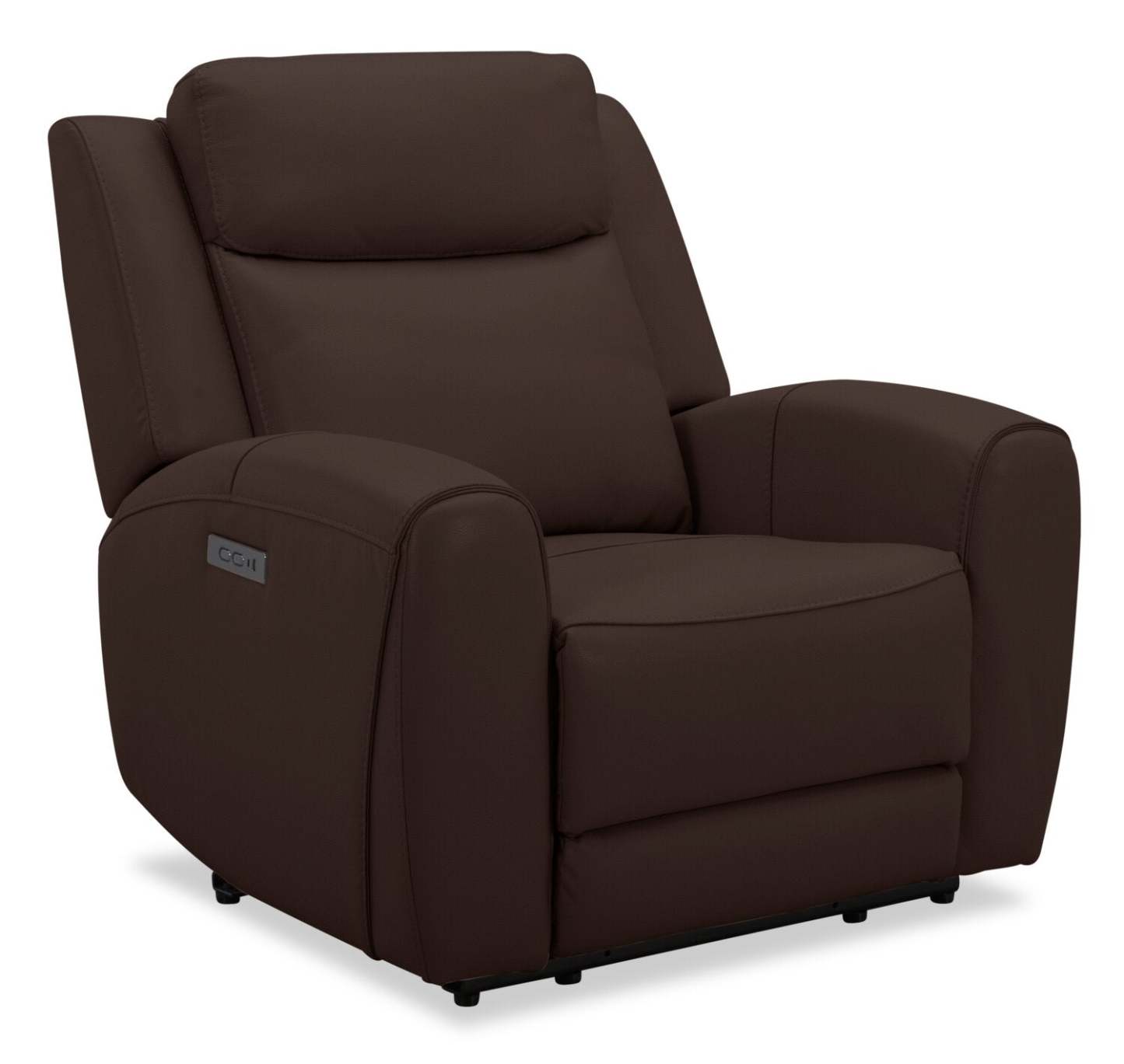 Fauteuil à inclinaison électrique Reign de 41,25 po en cuir véritable de qualité supérieure avec port USB - brun chocolat Silverado